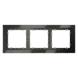 Рамка стеклянная Voltum S70 на 3 поста Титан глянцевый VLS110306