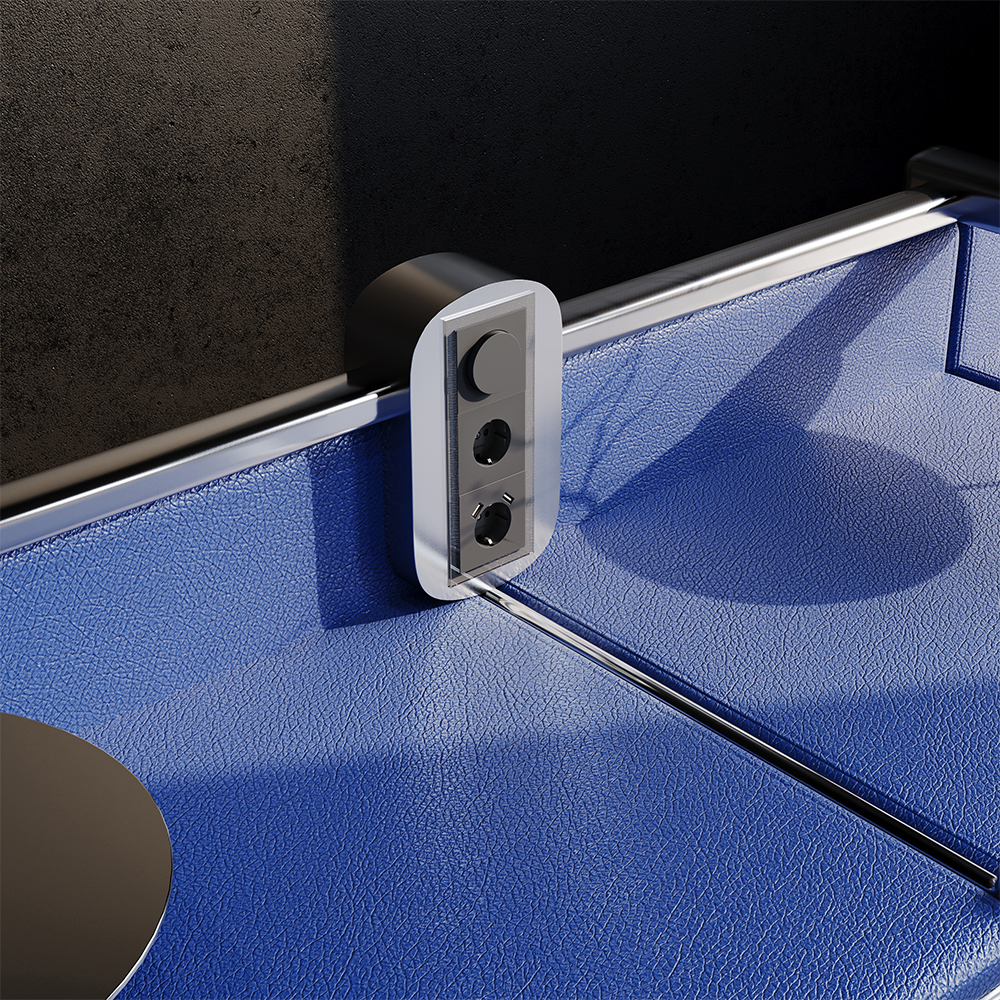 Рамка стеклянная Voltum S70 на 3 поста Графит глянцевый VLS110307 — изображение 3