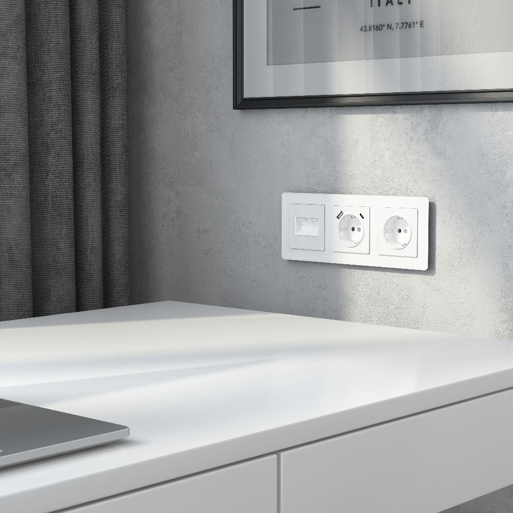 Накладка для двойной розетки Еthernet Werkel RJ-45 Белый W1191141 — изображение 2