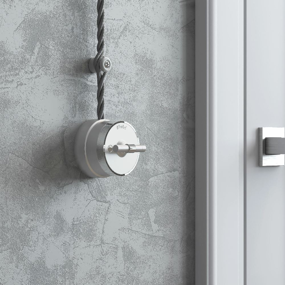 Переключатель-выключатель одноклавишный Werkel Vintage Серебро матовый / Хром W5812054 — изображение 2